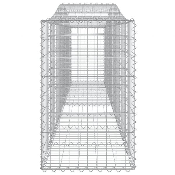 Gabionen mit Hochbogen 2 Stk. 400x50x80/100cm Verzinktes Eisen