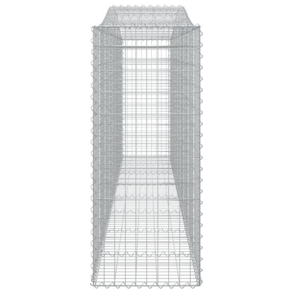 Gabionen mit Hochbogen 8 Stk. 400x50x120/140cm Verzinktes Eisen