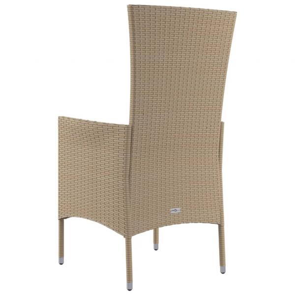 Gartenstühle mit Kissen 4 Stk. Poly Rattan Beige