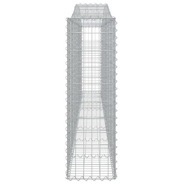 Gabionen mit Hochbogen 10Stk. 400x30x100/120cm Verzinktes Eisen