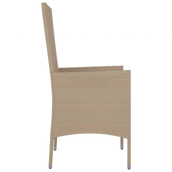 Gartenstühle mit Kissen 2 Stk. Poly Rattan Beige