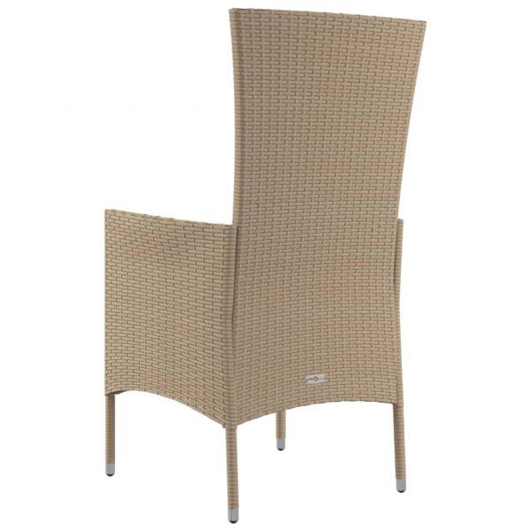 Gartenstühle mit Kissen 2 Stk. Poly Rattan Beige