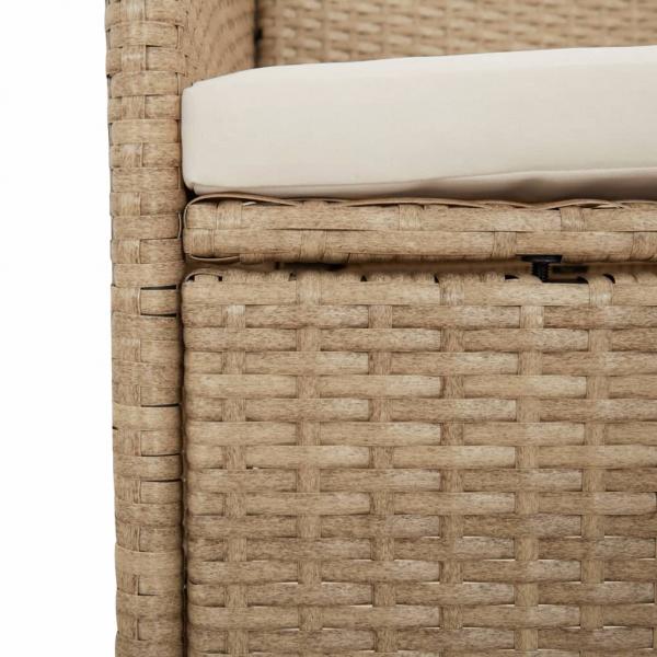 Gartenstühle mit Kissen 2 Stk. Poly Rattan Beige