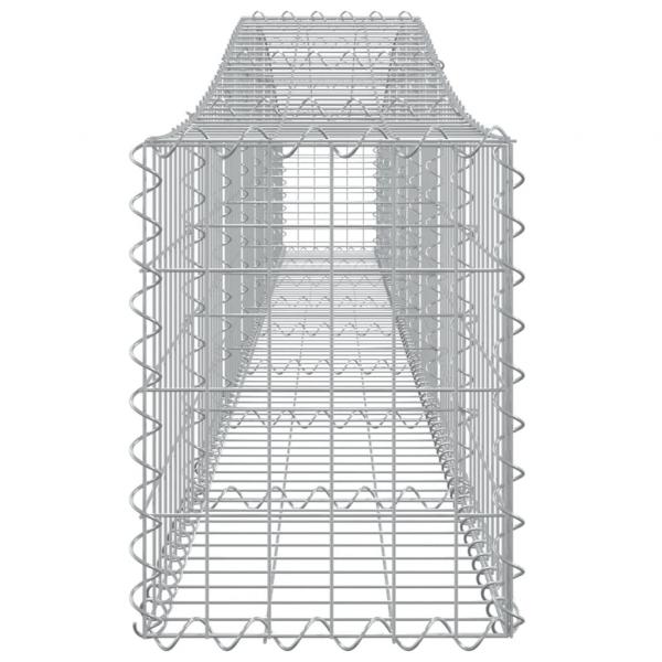 Gabionen mit Hochbogen 4 Stk. 400x30x40/60 cm Verzinktes Eisen