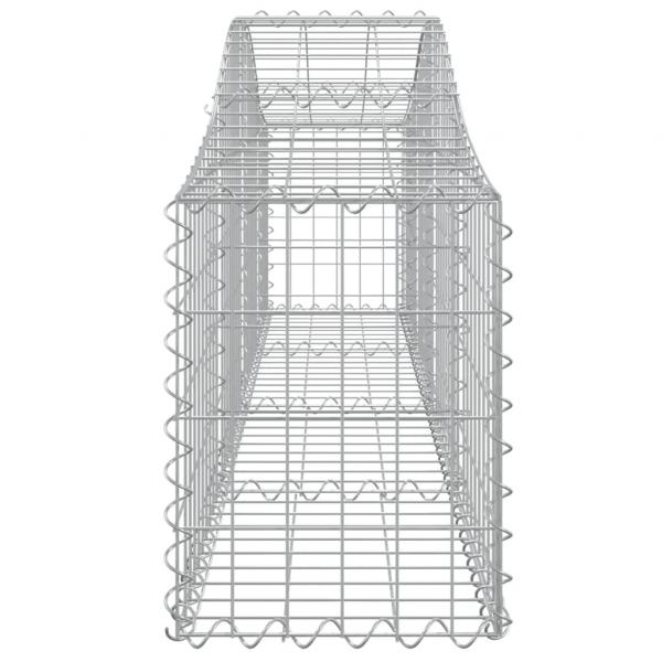 Gabionen mit Hochbogen 4 Stk. 200x30x40/60 cm Verzinktes Eisen