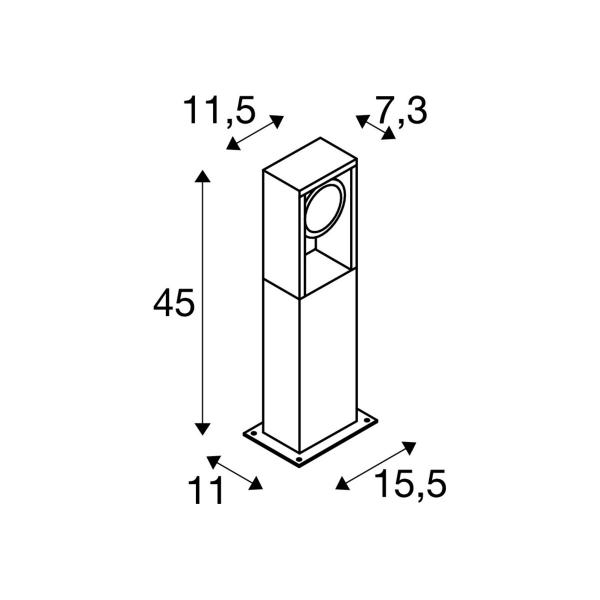 SLV ESKINA FRAME 45 Outdoor Stehleuchte, LED, single, anthrazit, CCT switch 3000/4000K (1004749)