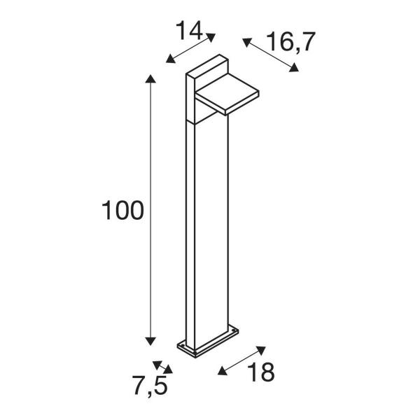 SLV ABRIDOR POLE 100, Outdoor LED Stehleuchte IP55 3000/4000K, anthrazit (1002992)