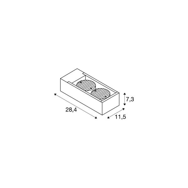 SLV ESKINA FRAME Outdoor Wandaufbauleuchte, LED, double, anthrazit, CCT switch 3000/4000K (1004748)