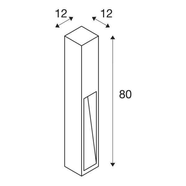 SLV RUSTY SLOT 80 Outdoor Standleuchte, LED, 3000K, stahl gerostet (233457)