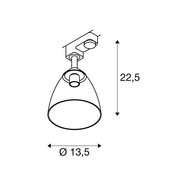 SLV PARA CONE 3-Phasen Spot, GU10, schwarz / transparent (1006157)