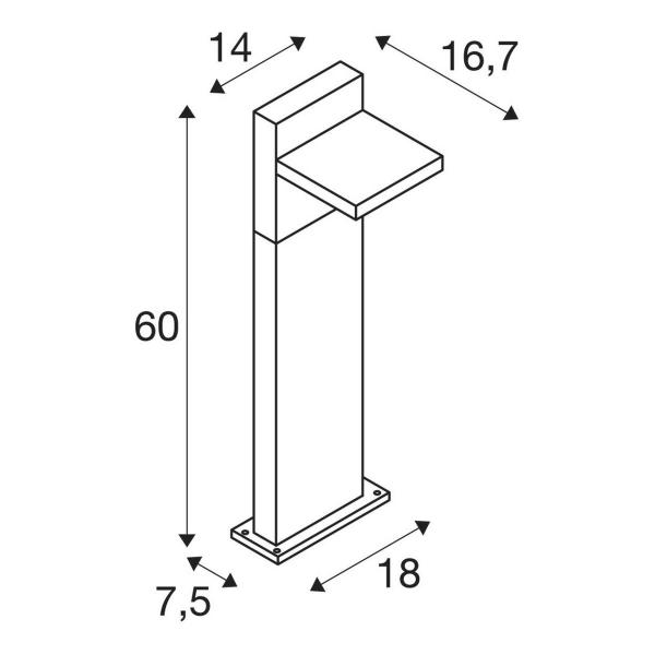 SLV ABRIDOR POLE 60, Outdoor LED Stehleuchte IP55 3000/4000K, anthrazit (1002991)