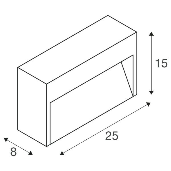 SLV CONCRETO M Wandaufbauleuchte, 8.5W, 350lm, 3000K, IP65, grau (1006404)