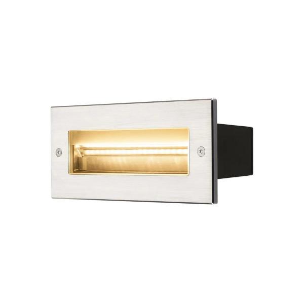 ARDEBO.de SLV BRICK, Outdoor Wandeinbauleuchte, LED, 3000K, 230V, IP67, 850lm, 10W, edelstahl (233660)