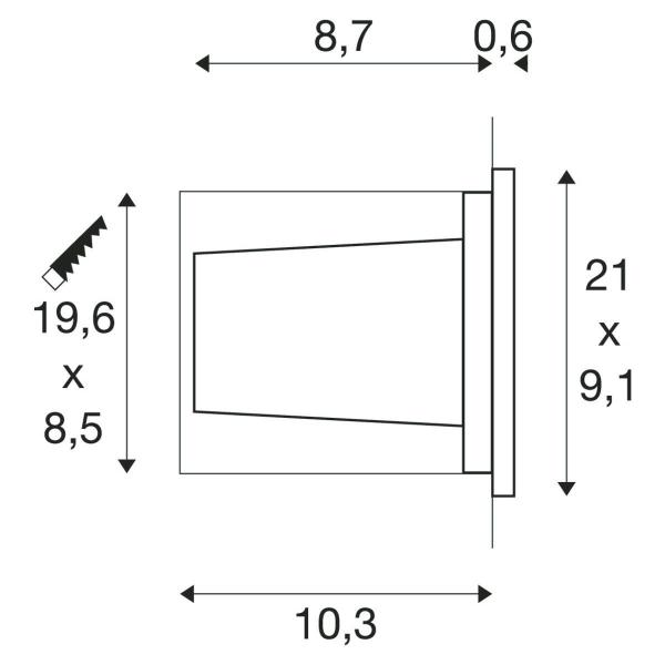 SLV BRICK, Outdoor Wandeinbauleuchte, LED, 3000K, 230V, IP67, 850lm, 10W, edelstahl (233660)