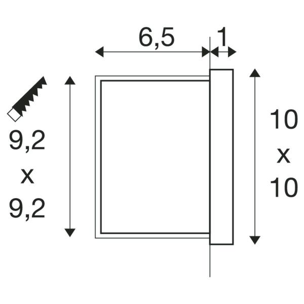 SLV CONCRETO Wandeinbauleuchte, 3.2W, 45lm, 3000K, IP65, grau (1006406)