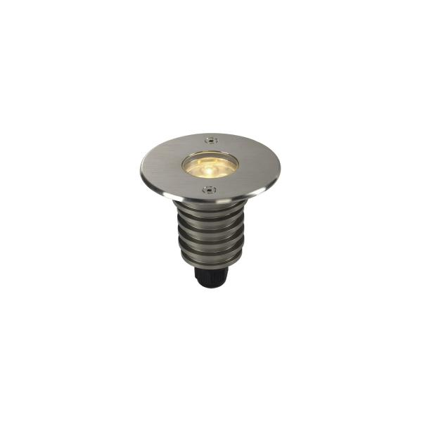 ARDEBO.de SLV DASAR 920 Outdoor LED Bodeneinbauleuchte, 3000K, rund, IP67, Blende edelstahl gebürstet, 230V (233520)