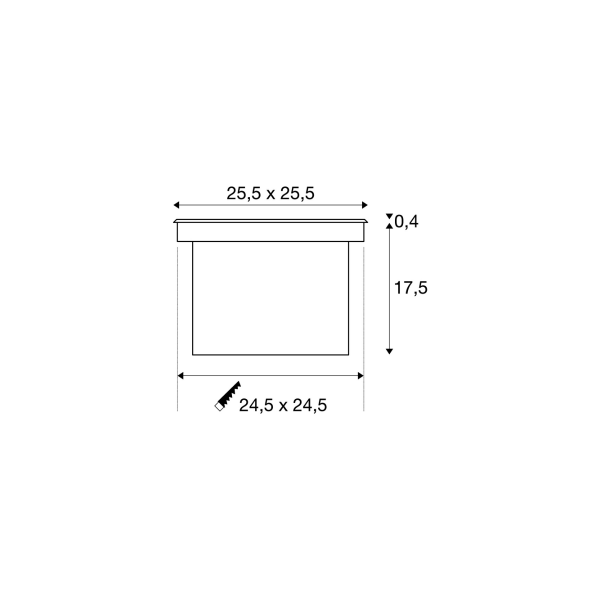 SLV DASAR 225 Outdoor Bodeneinbauleuchte, LED, 4000K, IP67, edelstahl 316, asymmetrisch, 34W (229381)