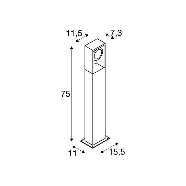 SLV ESKINA FRAME 75 Outdoor Stehleuchte, LED, single, anthrazit, CCT switch 3000/4000K (1004750)