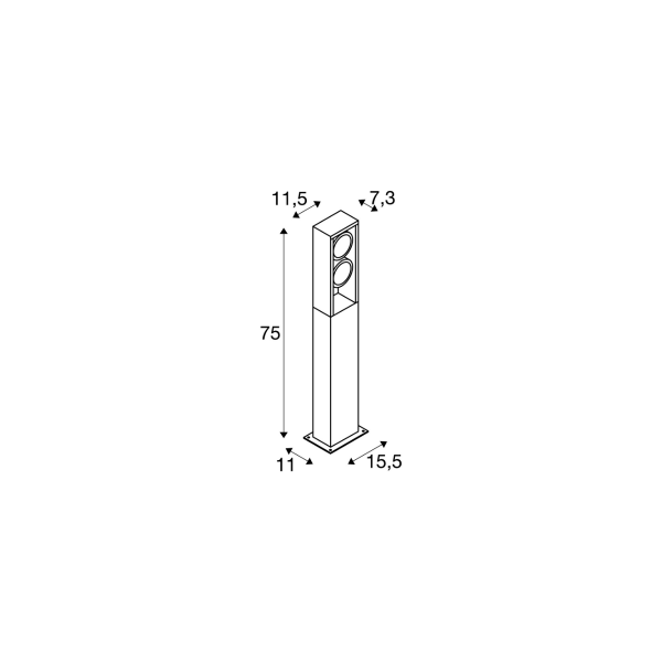 SLV ESKINA FRAME 75 Outdoor Stehleuchte, LED, double, anthrazit, CCT switch 3000/4000K (1004751)