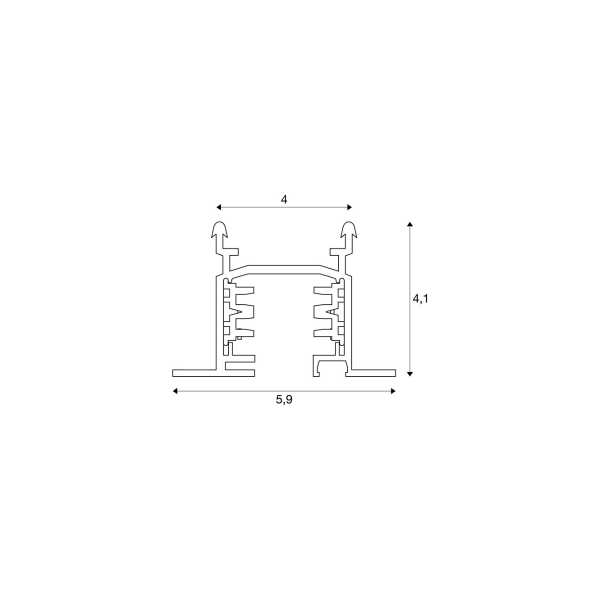 SLV EUTRAC 3Phasen-Einbauschiene, Hochvoltschiene, weiß, 2m (1001531)