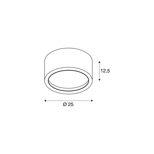 SLV FERA 25 Deckenaufbauleuchte, LED, 3000K, rund, weiß, inkl. LED-Treiber (161461)