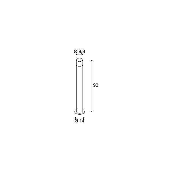 SLV GRAFIT 90 Outdoor Stehleuchte, anthrazit, round, E27 (1006182)