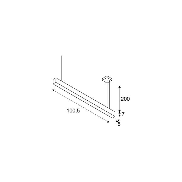 SLV GLENOS Profilpendelleuchte, LED, 3000K, schwarz, 1 m, 43W (1001400)