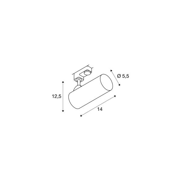 SLV HELIA 50 Strahler für 3Phasen Hochvolt-Stromschiene, LED, 3000K, weiß, 35°, inkl. 3 Phasen-Adapter (152961)