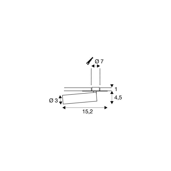 SLV KARPO 30 Wand- und Deckeneinbauleuchte, LED, einflammig, 3000K, schwarz, Rosette flach (152380)