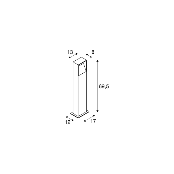 SLV LOGS 70 Outdoor Standleuchte, LED, 3000K, IP44, eckig, anthrazit (232125)