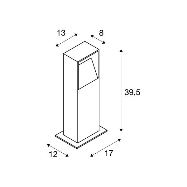 SLV LOGS 40 Outdoor Standleuchte, LED, 3000K, IP65, eckig, anthrazit (232115)