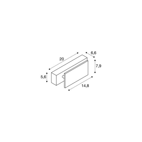 SLV MANA Wandleuchte LED, 2000K-3000K Dim to Warm, weiß, B/H/T 20/7,9/6,6 cm exkl. Abdeckung (1000614)