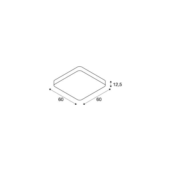 SLV MEDO 60 SQUARE DALI Deckenaufbauleuchte, LED, weiß, 3000K (1002882)