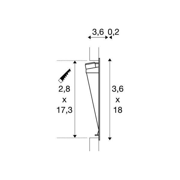 SLV NOTAPO L Wandeinbauleuchte, LED, 3000K, weiß (1002980)