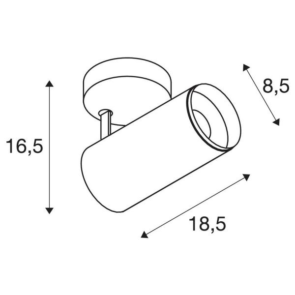 SLV NUMINOS SPOT DALI M Indoor LED Deckenaufbauleuchte 36°, 20,1W, 1935lm, 2700K, weiß/schwarz (1004487)