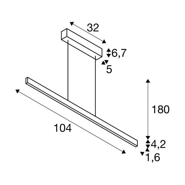 SLV ONE LINEAR 100 Pendelleuchte, 24W, 2700/3000K, weiß (1006186)