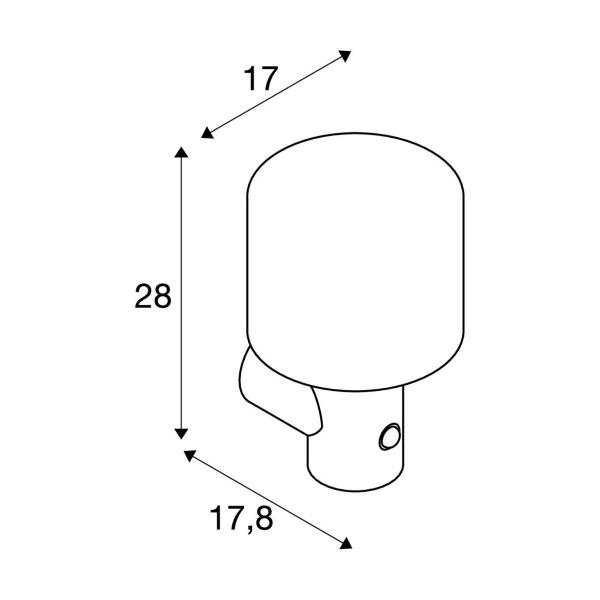 SLV OVALISK SENSOR Outdoor LED Wandaufbauleuchte, CCT switch 3000/4000K, anthrazit (1004679)