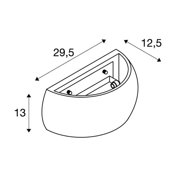 SLV PLASTRA CURVED CURTAIN Indoor Wandaufbauleuchte, QT-DE12, weiß (1004732)