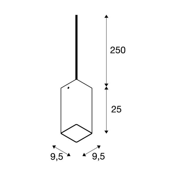 SLV QUADRASS Indoor Pendelleuchte, E27, weiß (1003432)