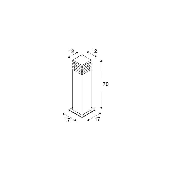 SLV RUSTY SQUARE 70 Outdoor Standleuchte, LED, 3000K, eckig, stahl gerostet (233437)