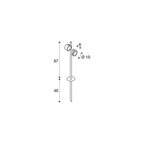 SLV SITRA 360 SPIKE Outdoor Spiessleuchte, zweiflammig, TCR-TSE, IP44, anthrazit (231535)