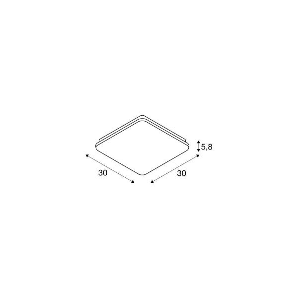 SLV SIMA SENSOR Decken- und Wandaufbauleuchte, LED, weiß, 3000K, eckig (1005088)