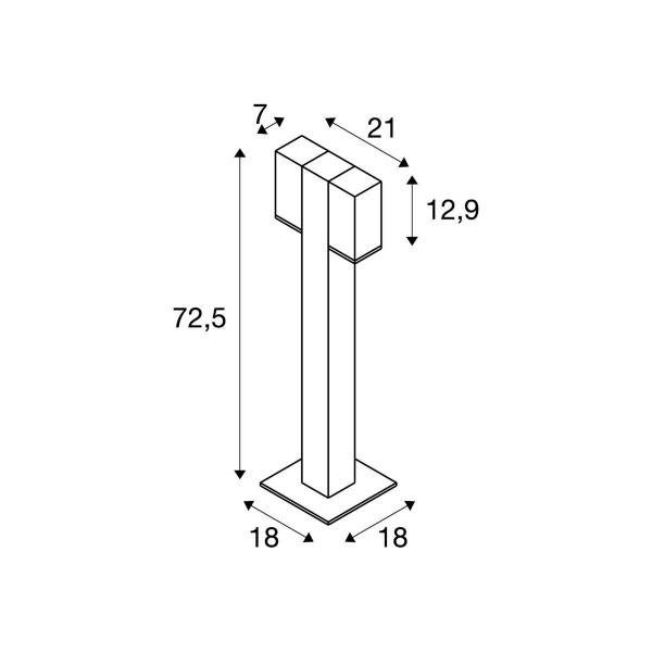 SLV THEO PATHLIGHT Outdoor Stehleuchte, double, QPAR51, anthrazit (1002871)