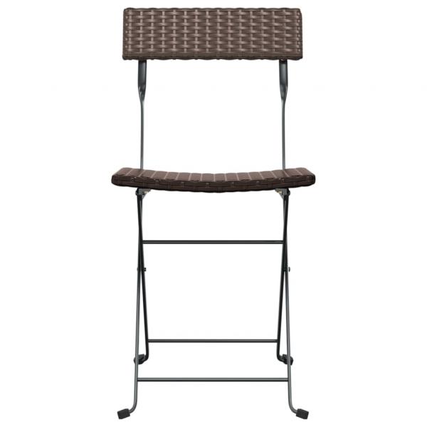 Bistrostühle 4 Stk. Klappbar Braun Poly Rattan und Stahl