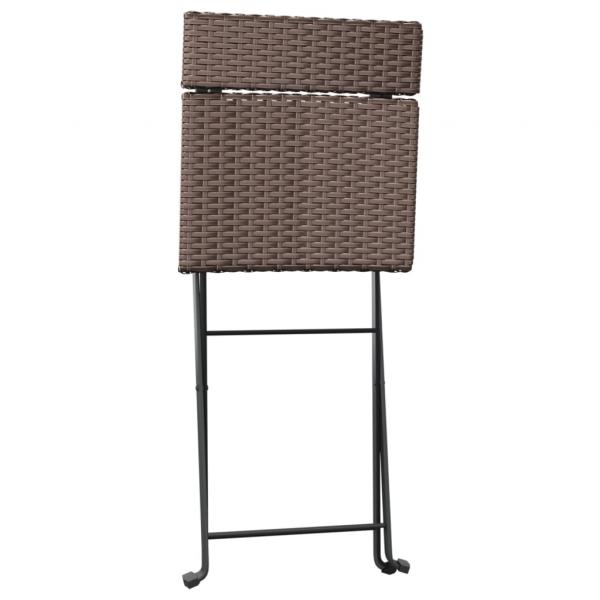 Bistrostühle 4 Stk. Klappbar Braun Poly Rattan und Stahl