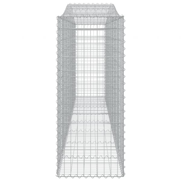 Gabionen mit Hochbogen 9 Stk. 400x50x120/140cm Verzinktes Eisen