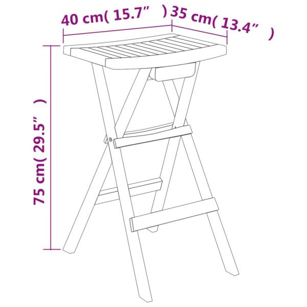 5-tlg. Bar-Set Klappbar Massivholz Teak 