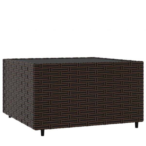 Garten-Couchtisch Quadratisch Braun 50x50x30 cm Poly Rattan