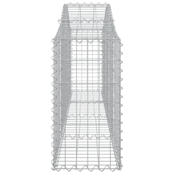 Gabionen mit Hochbogen 15 Stk. 200x30x60/80 cm Verzinktes Eisen