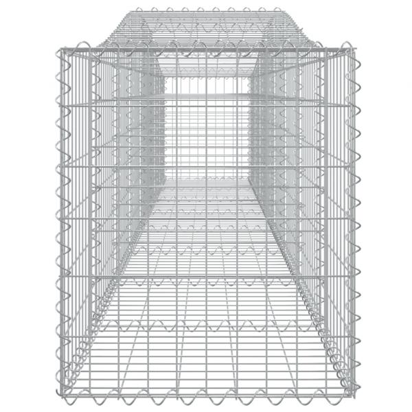 Gabionen mit Hochbogen 15 Stk. 400x50x60/80cm Verzinktes Eisen